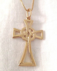 OFERTA-Colier CRUCIULITA -Lantisor+pandantiv cruciulita -placat cu aur 18k foto