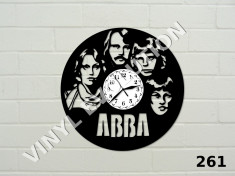 Ceas de perete din vinil cu formatii: Abba, Pearl Jam, Metallica foto
