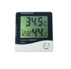 Termometru, ceas si higrometru, cu afisaj LCD, HTC1 - 110948 foto