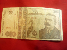 Bancnota 200 lei 1992 foto