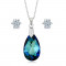 Set bijuterii argint Ocean Tear cu cristale SWAROVSKI CRYSTALS + CADOU Laveta pentru curatat bijuteriile din argint