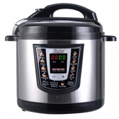 Multicooker argintiu Zephyr,12 programe, 6l,1000W,Start amanat, Accesorii,Inox foto