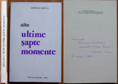 Marius Mircu , Alte ultime 7 momente , Tel Aviv , 1992 ,autograf , tiraj 101 ex. foto