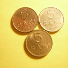 Set 3 Monede 5 Bani 1963 ,1966 ,1975