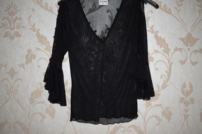 Bluza neagra transparenta marimea S foto