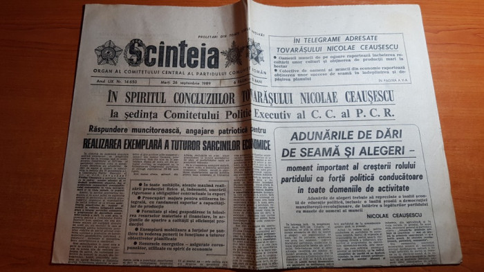 ziarul scanteia 26 septembrie 1989-articol despre combinatul siderurgic resita