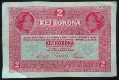Bancnota istorica 2 COROANE - AUSTRO-UNGARIA (AUSTRIA), anul 1917 * cod 513