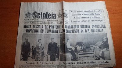 ziarul scanteia 8 octombrie 1987-vizita lui ceausescu in bulgaria foto