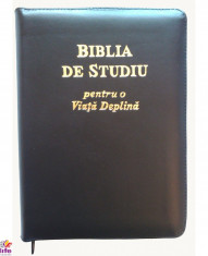 Biblia de studiu pentru o viata deplina, index, coperta piele foto