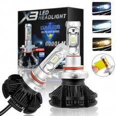 X3 Premium bec Led canbus auto, H1, H4, H7, H11 - 50W / 12000 lumeni, garantie! foto