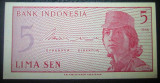 Indonesia : 5 sen 1964 . UNC ( bancnota necirculata )