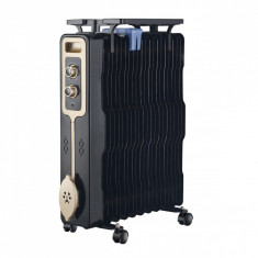 Radiator cu ulei ZEPHYR ZP 1971 G13, 2500W, 13 corpuri, 3 trepte, Suport ghete, Termostat, Negru foto