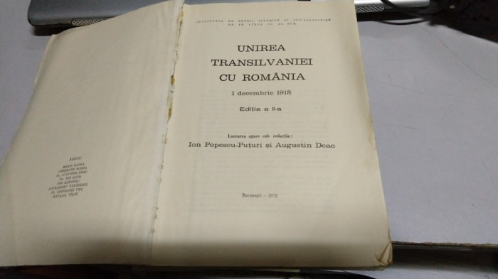 Unirea Transilvaniei Cu Romania - Ion Popescu-Puturi, Augustin Deac