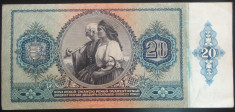 Bancnota ISTORICA 20 PENGO - UNGARIA HORTHISTA, anul 1941 *cod 394 - superba! foto