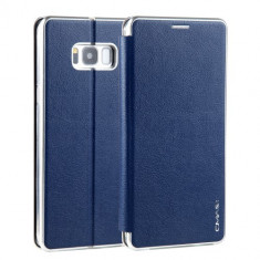 Husa Samsung Galaxy S8 Plus - Flip Cover PU Leather Stand Blue foto