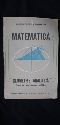 GEOMETRIE ANALITICA CLASA A XI A foto