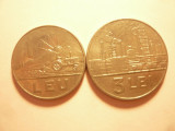 2 Monede 1 leu si 3 lei 1966 ,cal. f.buna