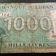 Bancnota EXOTICA 1000 LIVRE - LIBAN, anul 2000? *cod 369 - CIRCULATA