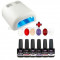 Kit test - lacuri gel UV 6x15ml + lampa cu 4 becuri alba 36W