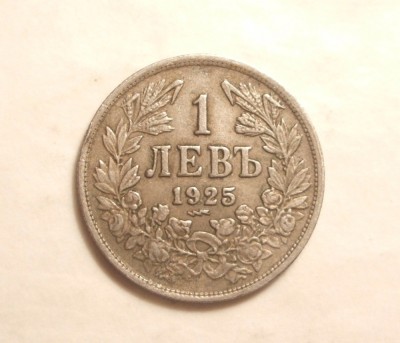 BULGARIA 1 LEVA 1925 / VARIANTA CU SEMN MONETAR foto