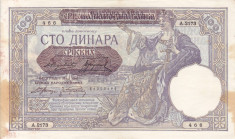 SERBIA 100 dinara 1941 VF+!!! foto