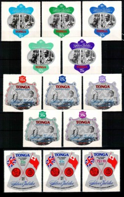 Tonga 1977, Mi #599-608 + PORTO, Jubileul Reginei Elisabeta II, MNH, cota 87 &amp;euro;! foto