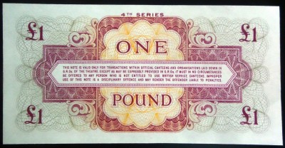 Bancnota 1 POUND - BRITISH ARMED FORCES, seria 4 a *cod 788 = UNC foto