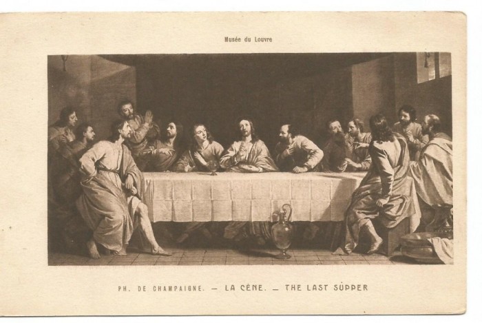 (A) carte postala(ilustrata)-FRANTA-Muzeul din Luvru-Champaigne- Cina