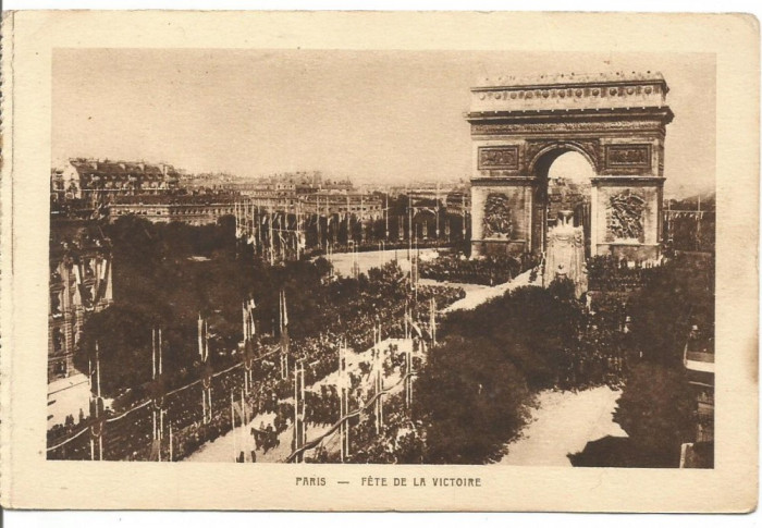 (A) carte postala(ilustrata)-FRANTA-Paris-Arcul de Triumf