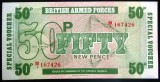 Cumpara ieftin Bancnota 50 NEW PENCE - BRITISH ARMED FORCES * cod 789 = UNC