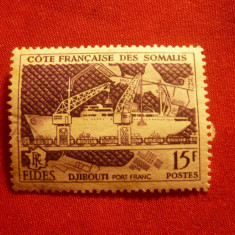 Serie Cote de Somalis- Colonie Franceza - Opere Sociale FIDES 1956 ,1 val. sarn