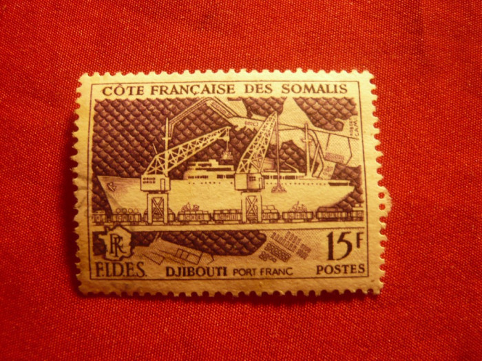 Serie Cote de Somalis- Colonie Franceza - Opere Sociale FIDES 1956 ,1 val. sarn
