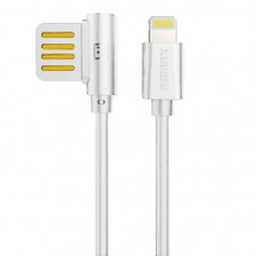 Cablu de date Remax Rayen 90? pentru iPhone cu conector Lightning Alb foto