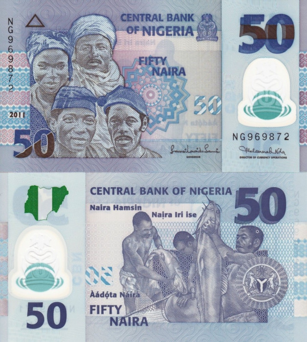 NIGERIA 50 naira 2011 polymer UNC!!!