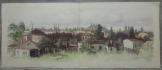 Vedere generala, Bucurestii in 1869// cromolitografie Preziosi foto