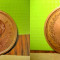 9902- Placheta Napoleon veche bronz aurit 4 cm.