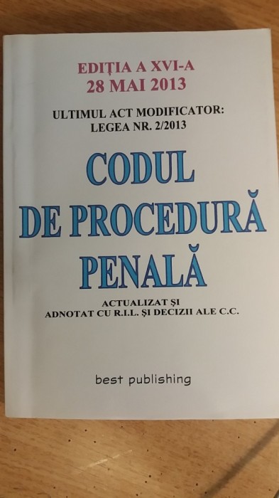 myh 33f - Codul de procedura penala - editia ED 2013