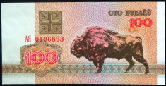 Bancnota 100 RUBLE - BELARUS, anul 1992 *cod 863 --- UNC! foto