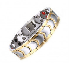 Bratara HB08 HEALTH Men Unidirection Gold Silver foto