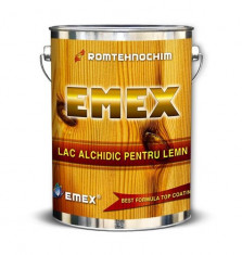 Lac Alchidic Lucios pentru Lemn EMEX, Incolor, - Bidon 4 Kg foto