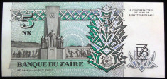 Bancnota 5 NOUA MAKUTA / ZAIRES - ZAIR, anul 1993 * cod 873 = UNC! foto
