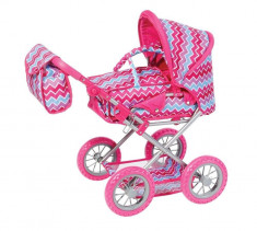 Carucior 2 in 1 pentru papusi Ruby Pink Zigzag foto