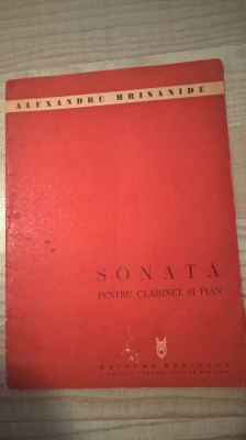 Alexandru Hrisanide - Sonata pentru clarinet si pian - Partitura (1964) foto