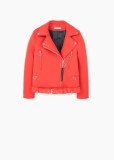 GEACA MANGO neopren,BIKER ROSU CORAL CUREA CATARAMA/FERMOARE INELE JACHETA