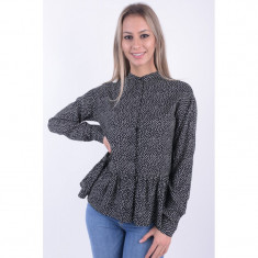 Bluza Eleganta Vascoza Pieces Elisa D2D Negru Picatele foto