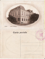 Salutari din Barlad (Vaslui) -Liceul Codreanu-stampila Crucea Rosie- rara foto