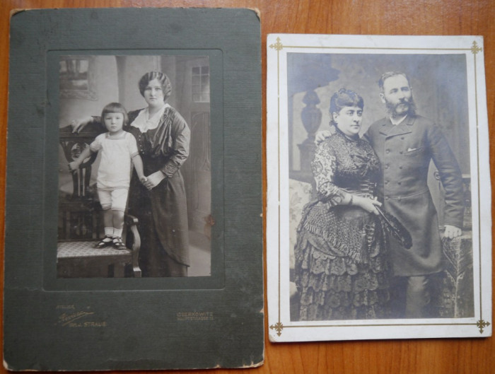 2 fotografii mari pe carton ; Cernauti ; Cernowitz , inceput de secol 20