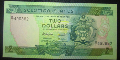 Insulelel Solomon : 2 dolari ND ( 1986 ) . UNC ( bancnota necirculata ) foto