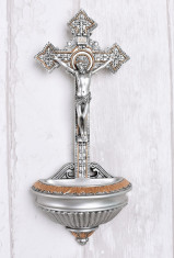 CRUCIFIX DIN CERAMICA CU BRONZ CU ISUS WU75371AB foto