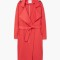 TRENCH MANGO LARG CU CORDON ROSU CAPSUNA CORAL CHIC ELEGANT / SPORT VERSATIL